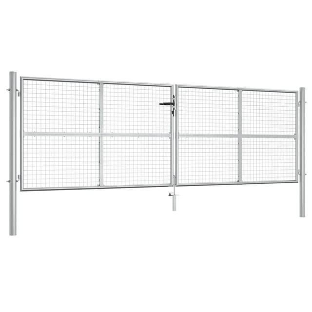vidaXL Gartentor Verzinkter Stahl 415 x 125 cm Silber 144300