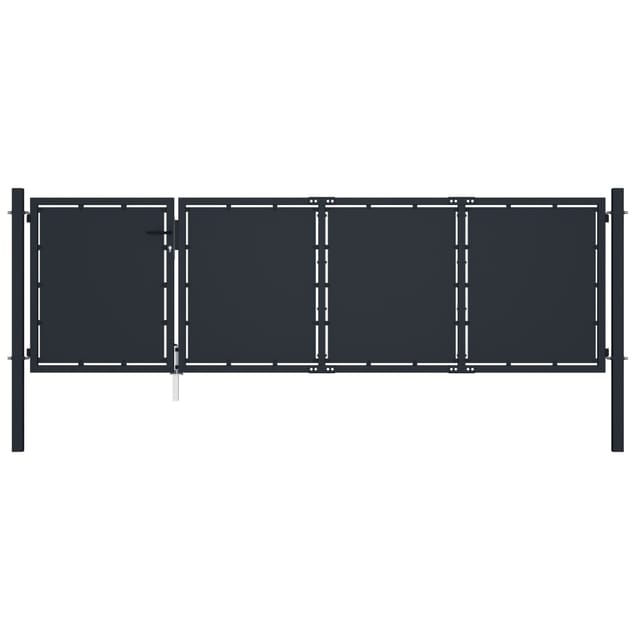 vidaXL Gartentor Stahl 350 x 100 cm Anthrazit 144536
