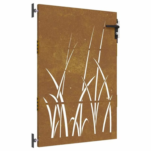 vidaXL Gartentor 85x150 cm Cortenstahl Gras-Design 153223