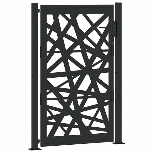 vidaXL Gartentor Schwarz 105x155 cm Stahl Leichtes Design 4100951