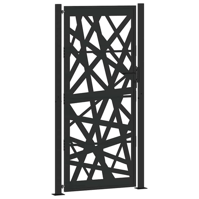 vidaXL Gartentor Schwarz 105x205 cm Stahl Leichtes Design 4100953