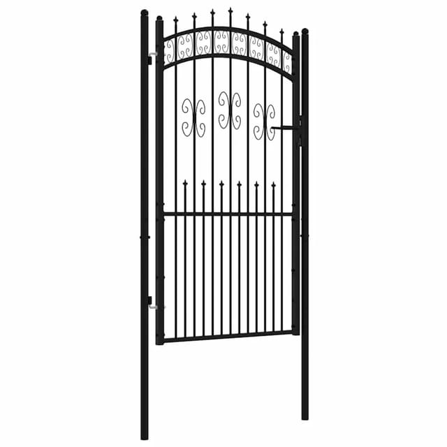 vidaXL Zauntor mit Speerspitze Schwarz 103x175 cm Pulverbeschichteter Stahl 151093