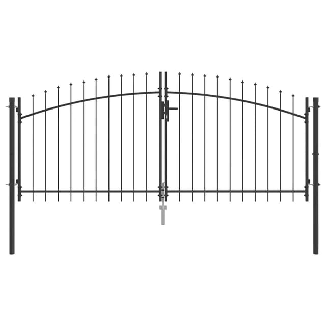 vidaXL Gartentor mit Schloss Grau 150 x 300 cm Stahl 42008847
