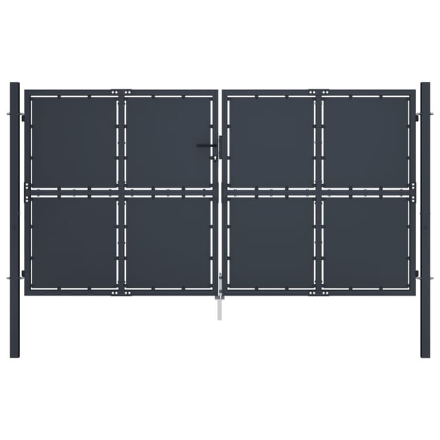 vidaXL Gartentor Stahl 300 x 125 cm Anthrazit 144525