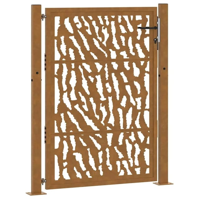 vidaXL Gartentor 105 x 130 cm Verwitterungsstahl Trace-Design 4100985