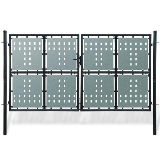 vidaXL Zauntor Einzeltor Schwarz 300x200 cm 141693