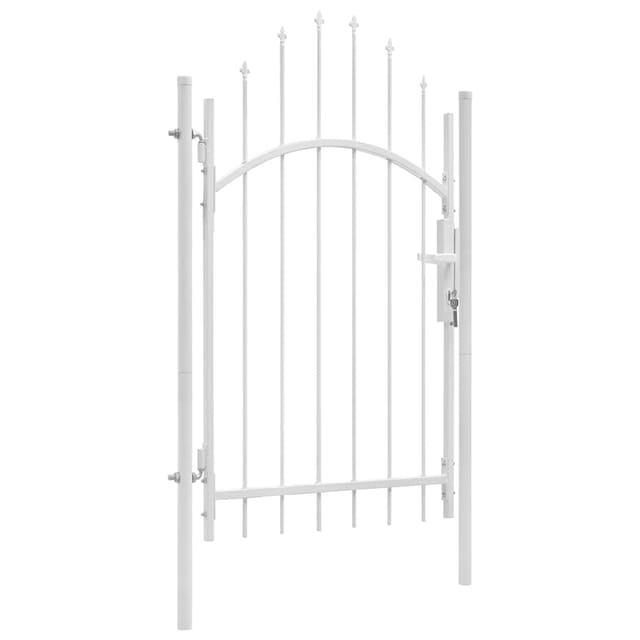 vidaXL Gartentor Stahl 1x2,45 m Weiß 143067