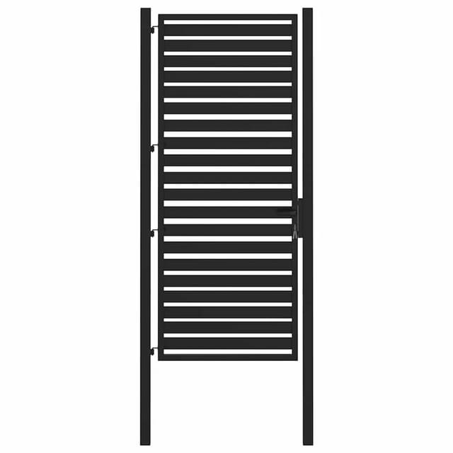 vidaXL Gartentor Abschließbar Schwarz 100x200 cm Aluminium 42004150