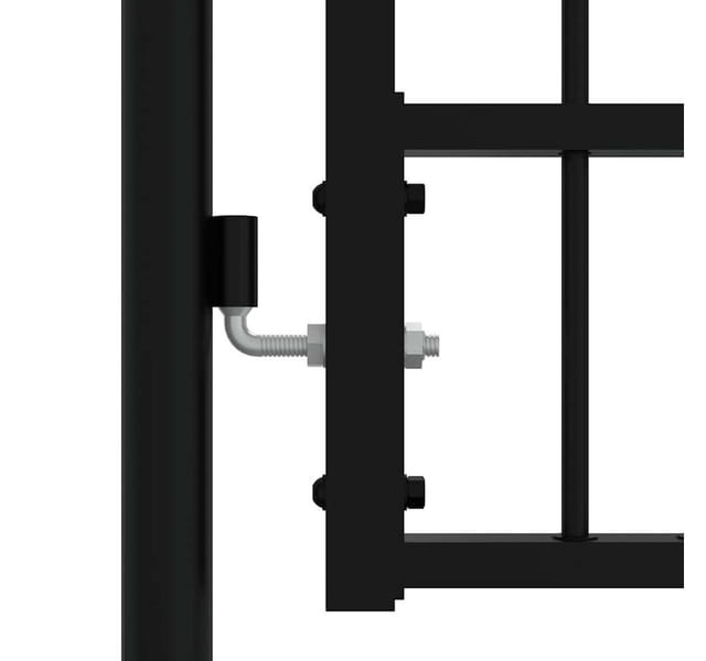 vidaXL Zauntor mit Speerspitze Schwarz 305 x 75 cm Pulverbeschichteter Stahl 151094
