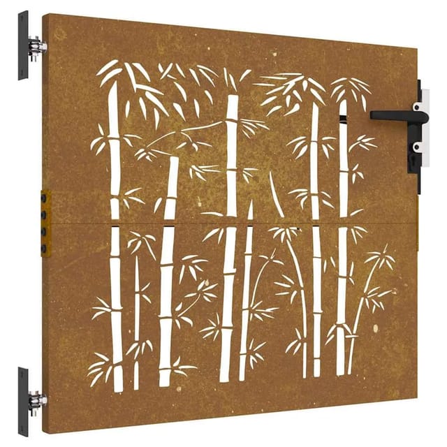 vidaXL Gartentor 85x100 cm Cortenstahl Bambus-Design 153233