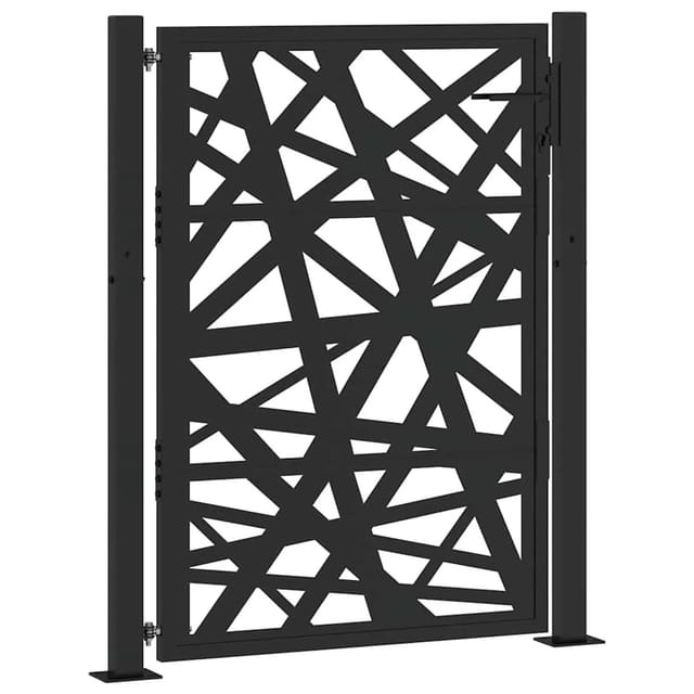 vidaXL Gartentor Schwarz 105x130 cm Stahl Leichtes Design 4100950