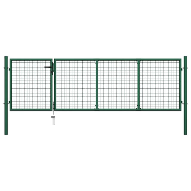 vidaXL Gartentor Stahl 350 x 100 cm Grün 144305