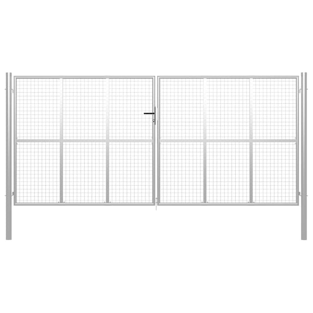 vidaXL Gartentor Verzinkter Stahl 415 x 200 cm Silber 144303