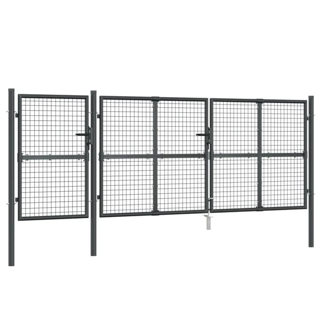vidaXL Mesh-Gartentor Anthrazit 400x175 cm Verzinkter Stahl 154546