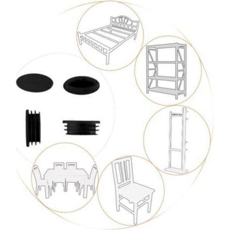 Packung Mit 20 Ovalen Kunststoffkappen Für Gartenstuhlbeine, Rohre, Tische, Stühle Und Andere Möbel. 20 X 40 Mm.
