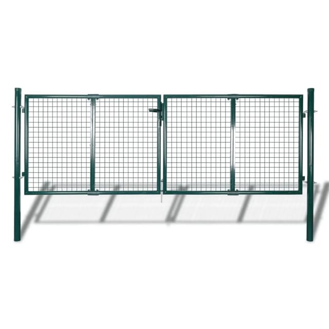 vidaXL Zauntor Stahl 306 x 125 cm Grün 42981