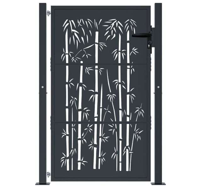 vidaXL Gartentor Anthrazit 105x130 cm Stahl Bambus-Design 153180