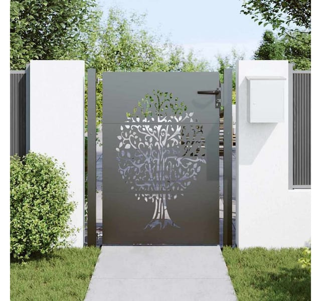 vidaXL Gartentor Schwarz 105 x 150 cm Pulverbeschichteter Stahl 42015886