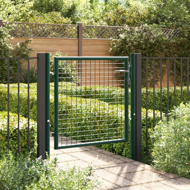 vidaXL Zauntor Stahl 100 x 75 cm Grün 145732