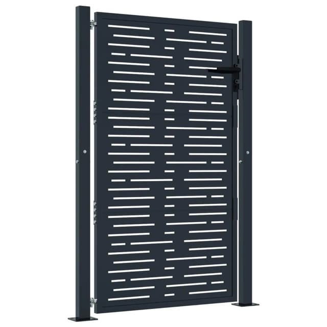 vidaXL Gartentor Anthrazit 105x130 cm Stahl Quadratisches Design 153192