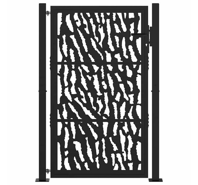 vidaXL Gartentor Schwarz 105 x 155 cm Stahl Trace-Design 4100981
