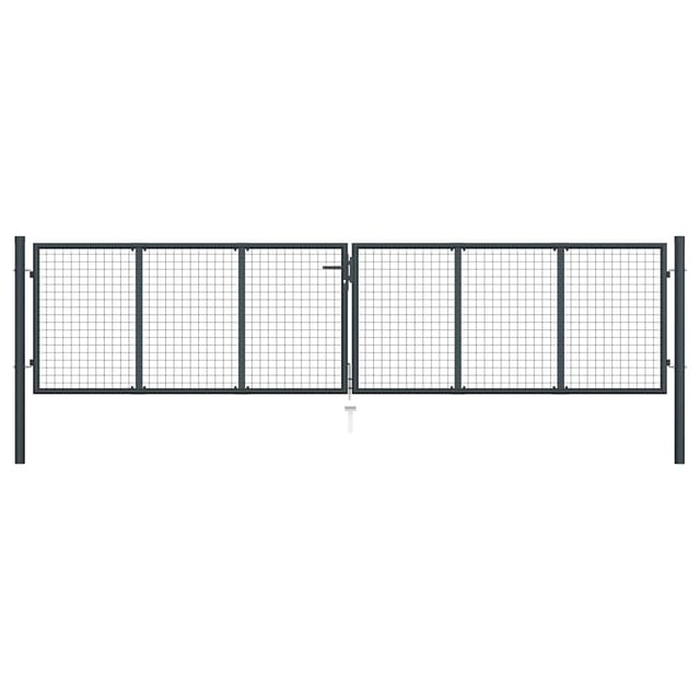 vidaXL Gitter-Gartentor Verzinkter Stahl 400 x 100 cm Grau 145777