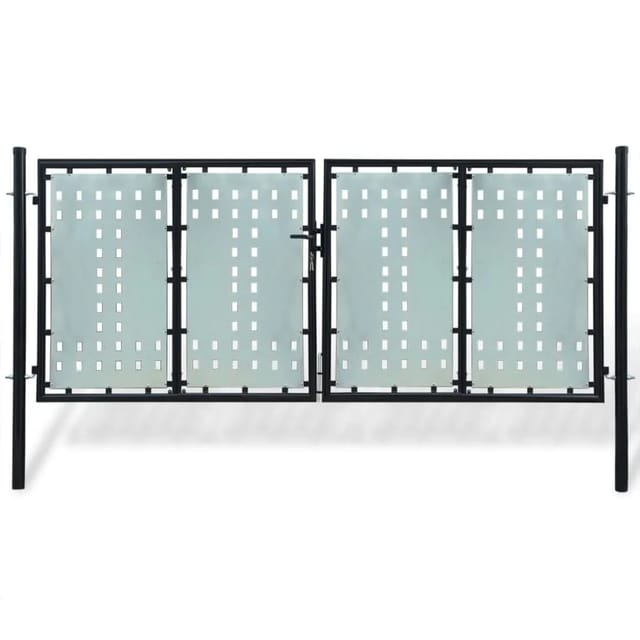 vidaXL Zauntor Einzeltor Schwarz 300x175 cm 141692