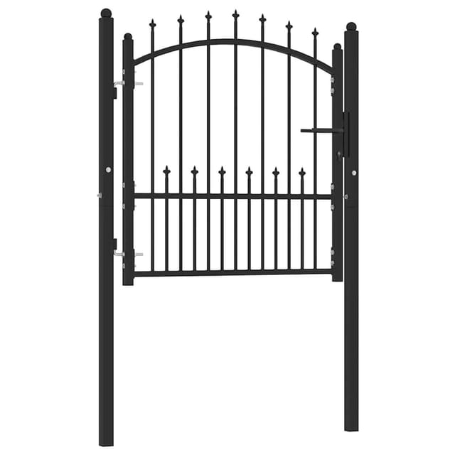 vidaXL Zauntor mit Spitzen Stahl 100x100 cm Schwarz 146398