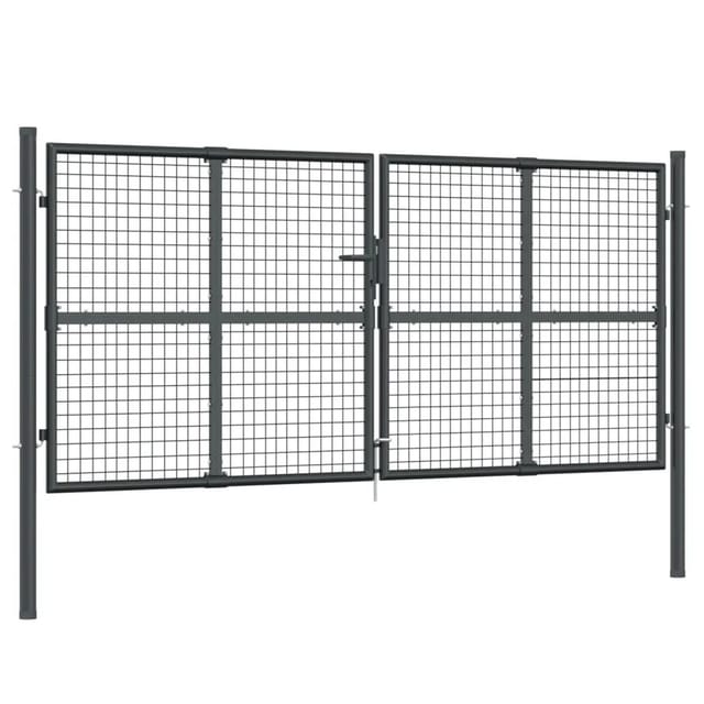 vidaXL Gitter-Gartentor Anthrazit 300 x 125 cm Verzinkter Stahl 154530