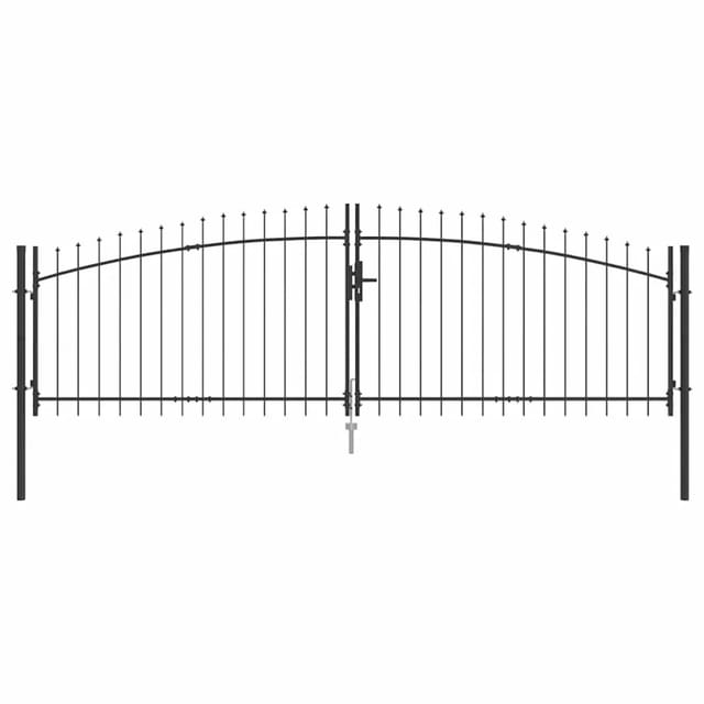 vidaXL Gartentor mit Schloss Grau 125 x 400 cm Stahl 42008856
