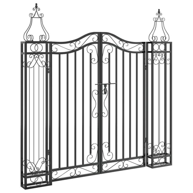 vidaXL Gartentor Schwarz 121x8x100 cm Schmiedeeisen 363431