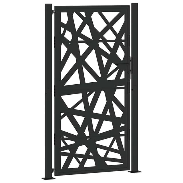 vidaXL Gartentor Schwarz 105x180 cm Stahl Leichtes Design 4100952