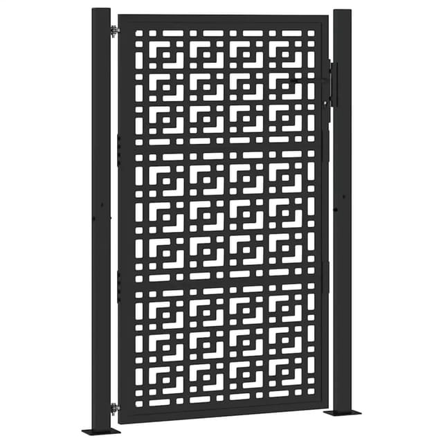 vidaXL Gartentor Schwarz 105 x 155 cm Stahl Kreuz-Design 4101001
