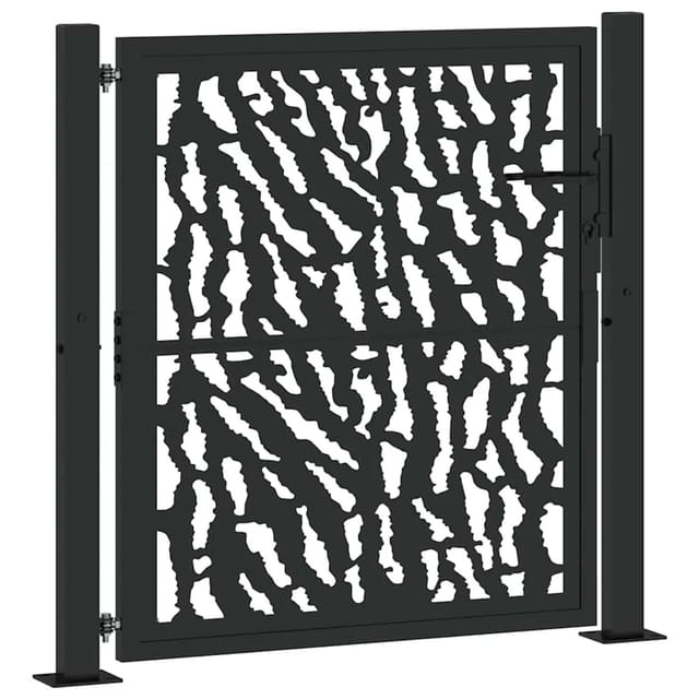 vidaXL Gartentor Schwarz 105 x 106 cm Stahl Trace-Design 4100979