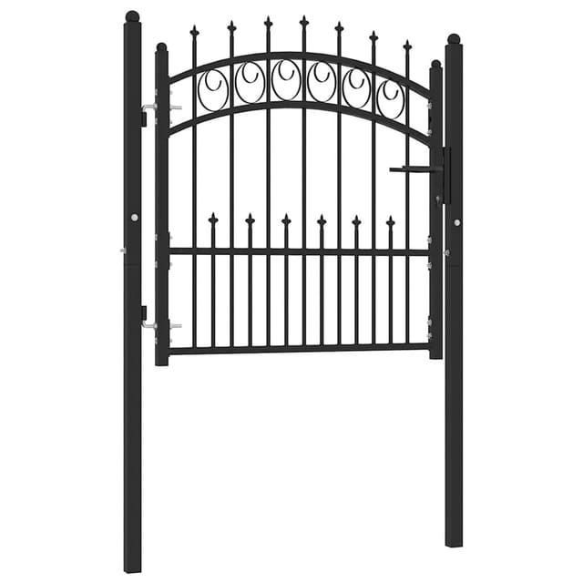 vidaXL Zauntor mit Spitzen Stahl 100x100 cm Schwarz 146388