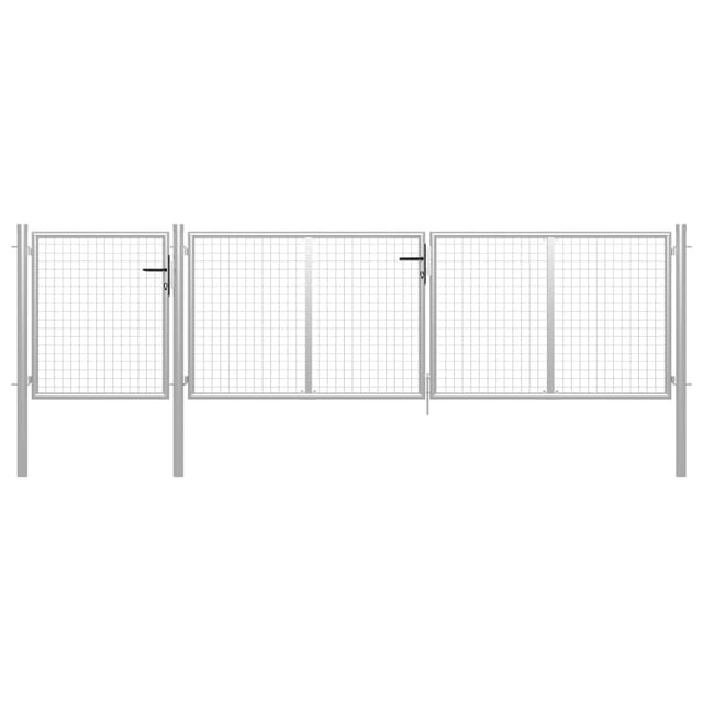 vidaXL Gartentor Stahl 400x75 cm Silbern 144346