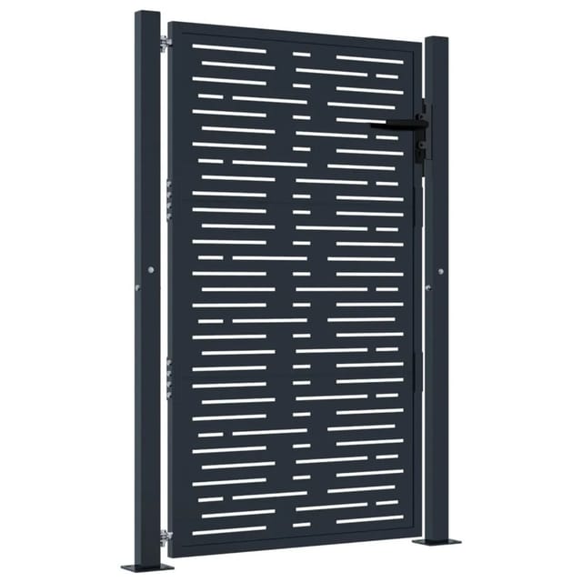 vidaXL Gartentor Anthrazit 105x155 cm Stahl Quadratisches Design 153193