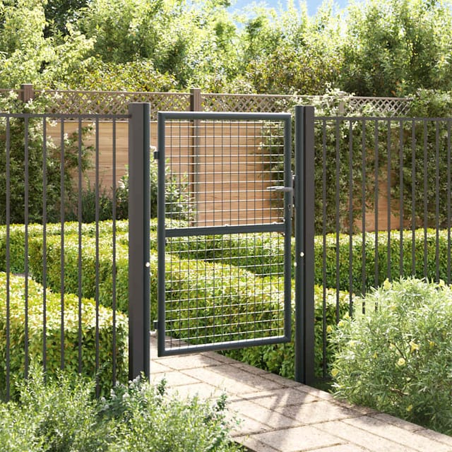 vidaXL Gitter-Gartentor Verzinkter Stahl 100 x 125 cm Grau 145772