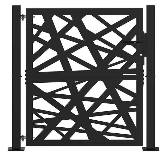 vidaXL Gartentor Schwarz 105x106 cm Stahl Lichtdesign 4100949