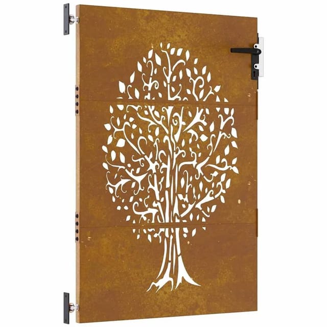 vidaXL Gartentor 85x150 cm Cortenstahl Baum-Design 153211