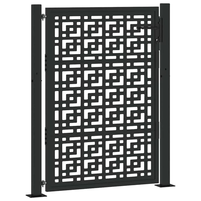 vidaXL Gartentor Schwarz 105 x 130 cm Stahl Kreuz-Design 4101000