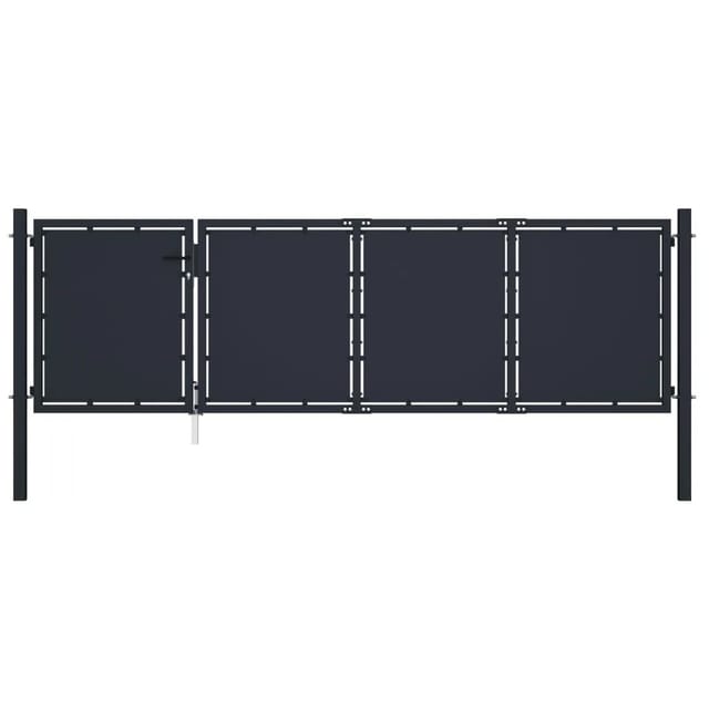 vidaXL Gartentor Stahl 350 x 75 cm Anthrazit 144535