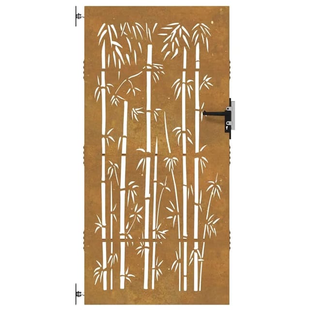vidaXL Gartentor 85x200 cm Cortenstahl Bambus-Design 153237