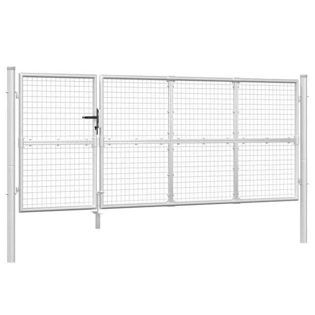 vidaXL Mesh-Gartentor Silbern 350x175 cm Verzinkter Stahl 154552