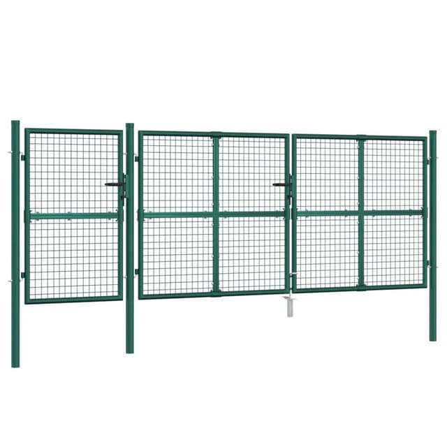vidaXL Mesh-Gartentor Grün 400x175 cm Verzinkter Stahl 154537