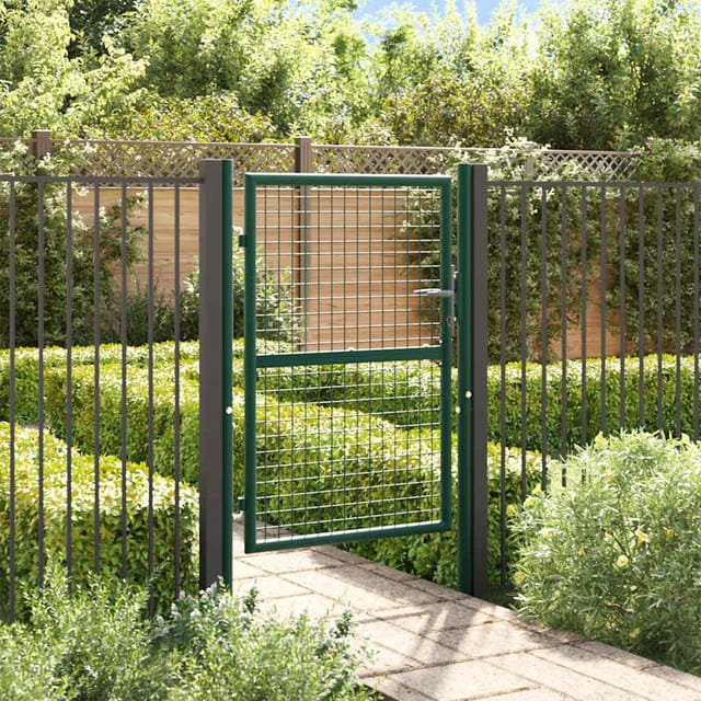 vidaXL Zauntor Stahl 100x125 cm Grün 145733