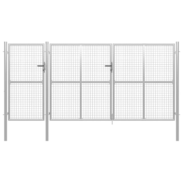 vidaXL Gartentor Stahl 400 x 150 cm Silbern 144349