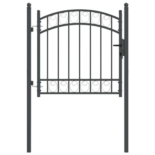 vidaXL Zauntor mit Schloss Grau 100 x 100 cm Pulverbeschichteter Stahl 42008972