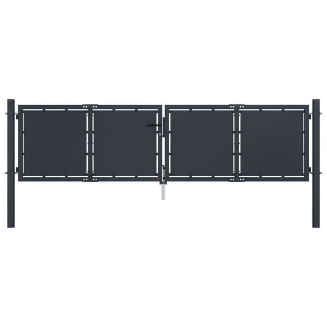 vidaXL Gartentor Stahl 300x100 cm Anthrazit 144524