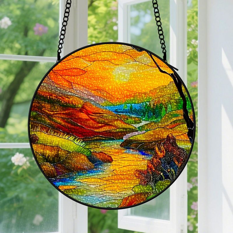 Hängende Dekoration Aus Buntglas – Künstlerischer, Minimalistischer, Farbenfroher Sonnenfänger, Farbenfrohe Wohndekoration, Jahrestagsgeschenk Für Paare Oder Beste Freunde, 9 Cm
